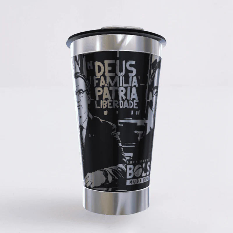 Mito Patriota #02 – Copo Térmico Preto Personalizado 360°