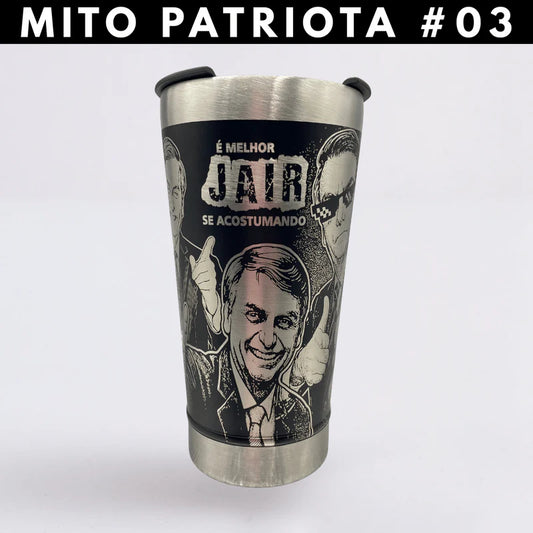 Mito Patriota #03 – Copo Térmico Preto Personalizado 360°